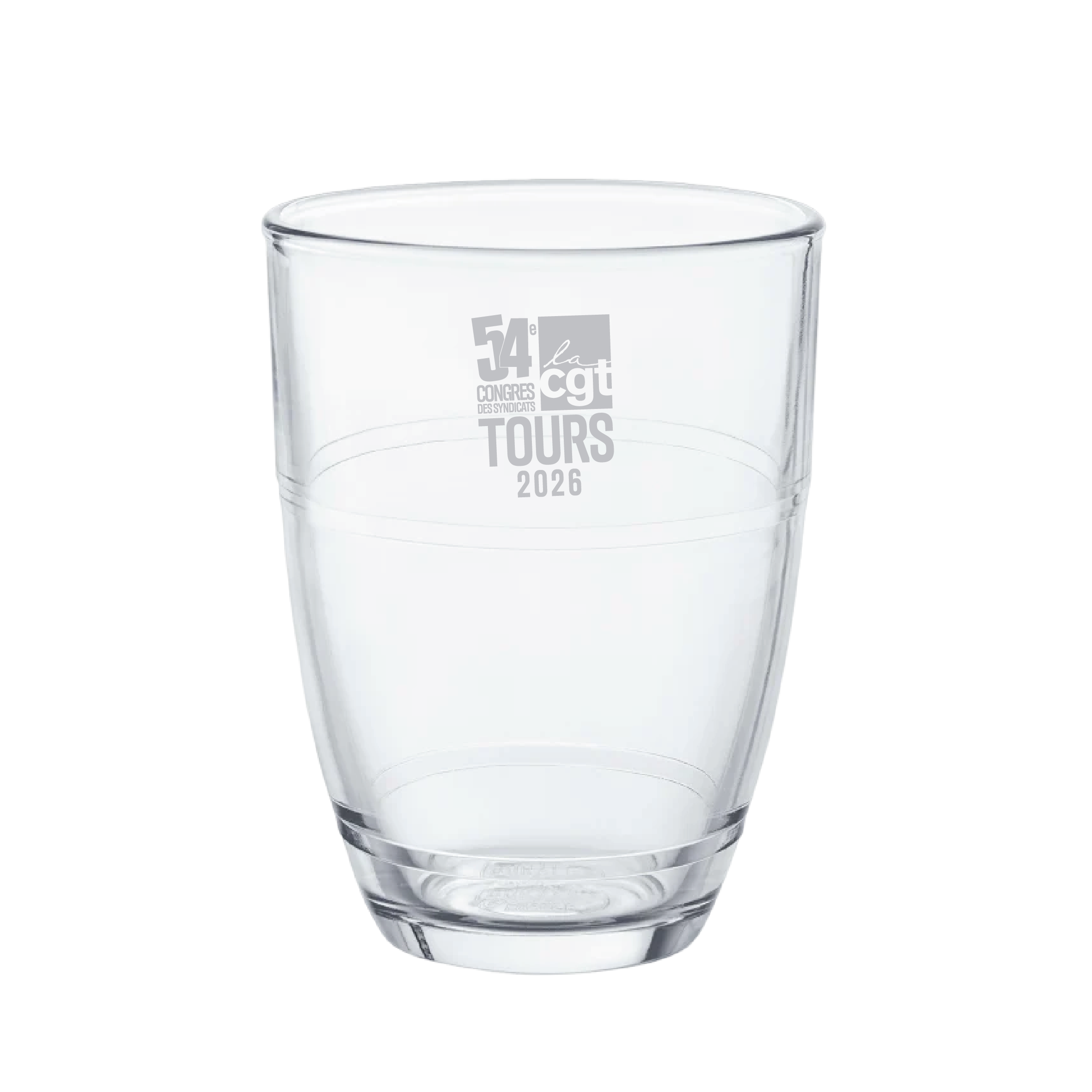 Verre Duralex® officiel “54ᵉ Congrès – CGT Tours 2026”